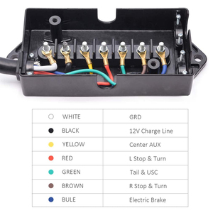 Waterproof <b>Black</b> Plastic+Copper PVC Insulated Electrical Wire Connector 7 Gang <b>Harness</b> Junction Box Model 2GG for - Product Image 2