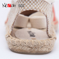 Nickecin — Espadrilles à talon compensé pour femmes, sandales en Jute imprimées, personnalisées, vente en gros, espagne