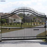 Control remoto de seguridad Auto Gate House Popular Home Garden European Garden Valla de jardín Entrada Diseños principales de metal Hierro forjado fundido