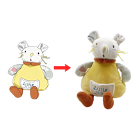 Boneka Tangan Gaya Kawaii Ow Moq Desain Dapat Disesuaikan Lapisan Jaring yang Menenangkan Mainan Tikus Plush Super Lembut untuk Bayi Baru Lahir & Liburan Anak-Anak