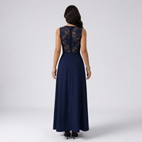 Vestido Maxi de Mujer con Encaje y Corte en A, Nudo Retorcido en la Cintura, Estampado Floral, Romántico, Elegante, Sexy, para Fiesta de Cumpleaños o Graduación