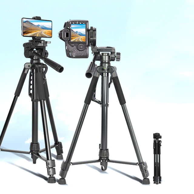 Portable Camera Stand Aluminum Alloy 3 Sections 5KG Load Capacity 61-178CM Scalable Tripod