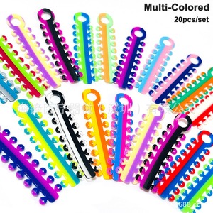 Ligatures dentaires bicolores 320 pièces 20 boîtes Bandes élastiques orthodontiques Accessoires de soins bucco-dentaires - Product Image 2