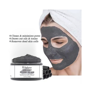 Máscara de barro del Mar Muerto de carbón de limpieza de brillo personalizada máscara de arcilla súper volcánica máscara de pelar activada por cara negra - Product Image 4