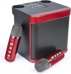YS-203 Dual Mic Microphone Karaoke System YS203 Palm KTV Handheld Rechargeable Speaker BT5.0 Wireless 100W Soundbox