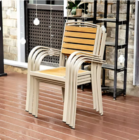 Ensemble de salle à manger d'extérieur au design moderne avec table et chaises en alliage d'aluminium résistant aux intempéries - Durable pour une utilisation en extérieur et dans le salon