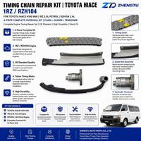Nouveau Kit de Chaîne de Distribution Toyo Ta Hiace H100 1RZ RZH104 - Ensemble Complet de Révision 4 Pièces - Guides de Chaîne Tendeur 2.0L 2.4L Essence