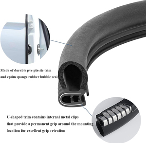 Cửa xe thép đen <span class=keywords><strong>EPDM</strong></span> cao su niêm phong cao su <span class=keywords><strong>EPDM</strong></span> ba dải niêm phong hình chữ U cao su tổng hợp - Product Image 3