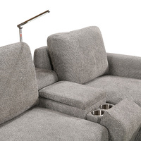 Canapé-lit en velours en forme de L, style européen, deux places, avec rembourrage en éponge, durable, écologique, facile à nettoyer, porte-gobelets pour appartement