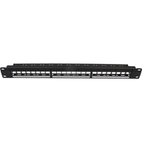 Panel Patch Logam Hitam Kosong 19 inci 1U UTP Cat5e-Cat8 24 Port dengan Standar ANSI/TIA/EIA DP-KJ-07