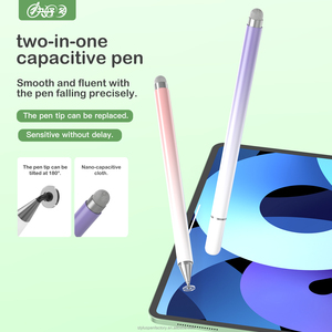 2-Trong-1 Hoạt Động Màn Hình Cảm Ứng <span class=keywords><strong>Stylus</strong></span> Pen Cho iPad Android Cho Apple Biểu Tượng Tùy Chỉnh Máy Tính Bảng Bút Chì Với Kim Loại Và Vật Liệu Nhựa - Product Image 2
