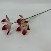 Vente en gros d'orchidées artificielles Mokara de 65 cm, 3 têtes, en soie, à pois, orchidée de Singapour, fleur artificielle pour arrangement de mariage, décoration de la maison