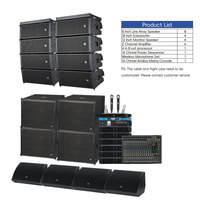 Système Line Array 8+4, ensemble complet, double enceinte Line Array 8 pouces avec subwoofer 18 pouces, système PA actif personnalisé pour concert