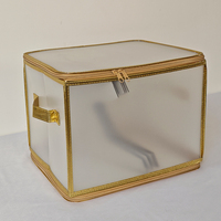 Caja de Almacenamiento de Tela con Cartón para Navidad, Forma Cuadrada, Capacidad de 6-20L