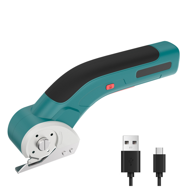 Electric Fabric Scissors 3.7v Electric 2 Inches Rotary Blade Fabric Cutter 60W Electric Scissors for Leather Fabric Cutting