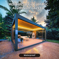 Pergola bioclimatique en aluminium à lames orientables avec toit motorisé - Étanche et résistante à la pluie pour balcon et usage extérieur