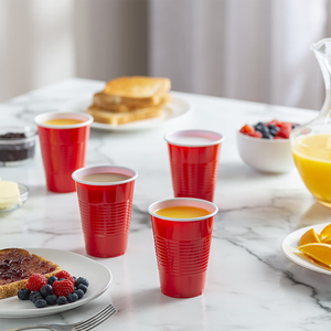 Wholesale <strong>Price</strong> Clear Water Cups PLA Disposable Party Plastic Cups - Red Drinking Cups