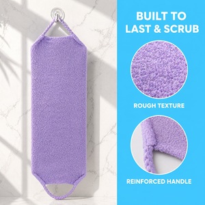 Extra Long Korean Exfoliating Back Scrubber Towel Double Handles Stretch Body Wash Cloth Dead Skin Remover <b>Shower</b> Exfoliating - Product Image 1