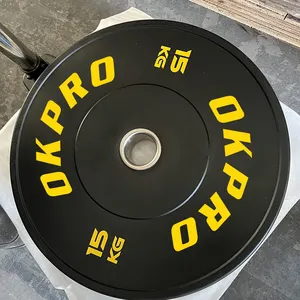 OKPRO Fitness Placas de borracha para pára-choques de alta qualidade para academia comercial Placas de peso para treinamento