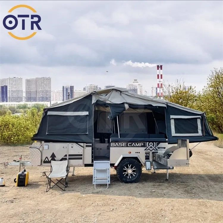 Factory Supply Small Util Motorbike Folding Trailer Galvanized Off-Road Camper for Camping and Travel