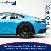 Jantes forgées Premium MV FORGED DM1292 en fibre de carbone noire concave multi-rayons, avant 20 pouces, arrière 21 pouces, 5x130, pour Porsche 911 992