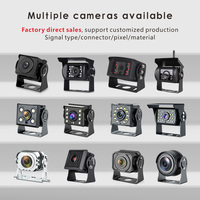 Système de caméra de recul AHD étanche à 4 broches pour voitures, bus, fourgonnettes, avec moniteur 4,3"/5"/7" et câble vidéo de 15 m