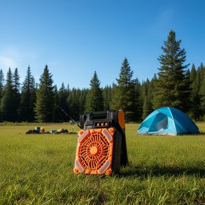 Ventilador Solar Portátil para Camping, Batería Recargable de 5200mAh, 4 Velocidades de Viento, 3 Modos de Luz, Temporizadores para Senderismo, Pesca y Viajes - Product Image 2