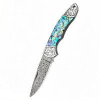 Couteau pliant avec manche en fleur de cerisier, en acier Damas, tranchant et durable, pour la découpe de fruits (DIY & OEM)
