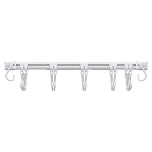 Ganchos deslizantes de 30 cm y 40 cm con 10 ganchos en S de plástico, fáciles de instalar, para almacenamiento en puertas de gabinetes de cocina - Product Image 2