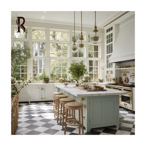 Armoires de cuisine intégrées personnalisées Rising avec îlot de cuisine en bois massif à <span class=keywords><strong>concept</strong></span> ouvert et design minimaliste - Product Image 6