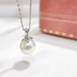 Accessoires en perles DIY, pendentif en argent S925, support vide, collier simple en jade avec perles rondes de 10 à 13 mm, 31353 - Product Image 1