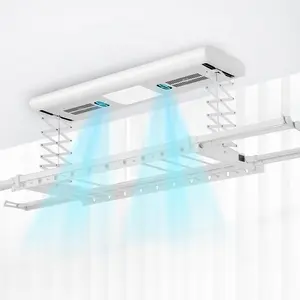 Balcony Ceiling Mounted Aluminium Electric Heating Clothes Dryer Automatic Clothes Hanger Electric Ceiling Clothes Drying Rack