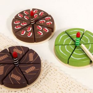 Juego de Pasteles de Madera Realistas en Miniatura, Seguros para Niños, Comida de Juguete para Fiestas de Cumpleaños - Product Image 1