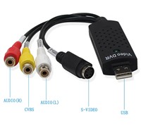 Lecteur VHS 1 canal Enregistrement USB 2.0 Carte de capture vidéo et audio Fourniture de capture vidéo AV/captureEasycaP