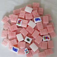 Lot de 166 tuiles de mahjong américaines/vierges en mélamine marbrée et acrylique, 1 à 4 couches, avec logo personnalisé, couleur bleue, vente en gros