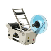 Machine d'étiquetage semi-automatique de bureau pour petites bouteilles de vin, applicateur d'étiquettes pour bouteilles en verre et bouteilles rondes
