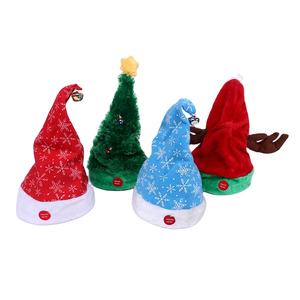 Offre Spéciale Électrique Père Noël Chapeau <span class=keywords><strong>De</strong></span> Noël Magique Danse Chant En Peluche Chapeau D'oscillation Chapeau <span class=keywords><strong>de</strong></span> Père Noël - Product Image 1