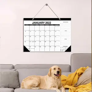 18 Monthly Desk Wall Calendar with Large Ruled Blocks Printing for Home School Office