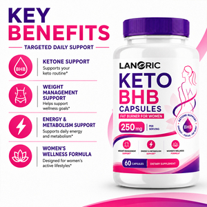 Capsule Lanoric OEM Vegan Keto Burn Diet BHB, integratore alimentare dimagrante rapido, brucia grassi, capsule Keto BHB notturne. - Product Image 4