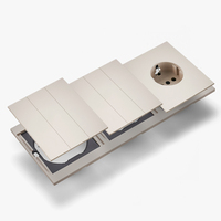 Interruptores y Enchufes de Pared WESA Ultrafinos con Botón Pulsador de 1/2/3 Vías, Enchufe Europeo de 1/2 Vía, Combinación Libre, Diseño Moderno de Lujo
