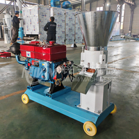 Petite machine à granulés d'aliments pour animaux, machine à fabriquer des granulés d'aliments pour volailles, granulateur avec moteur diesel