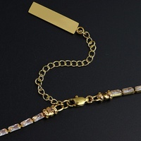 Colliers de tennis en acier inoxydable plaqué or, cadeaux de mode pour femmes avec logo, vente en gros, collier ras du cou