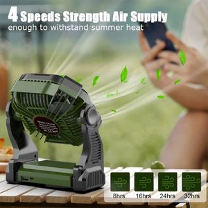 Ventilador de Camping Multiusos 2026, Recargable por USB con Luz LED de 3 Niveles y Gancho, Ventilador Silencioso de 4 Velocidades para Tiendas de Campaña y Exteriores - Product Image 4