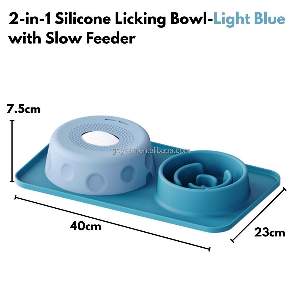 [16] Ciotole da leccare 2 in 1 di colore azzurro