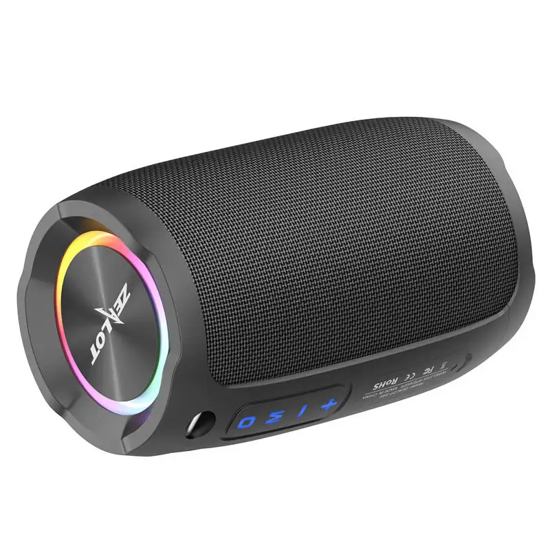 Tragbare Bluetooths Bt kabelloser Lautsprecher RGB Outdoor Party Super Bass Blau Kunststoff 3600 mah Zealot S49 LED Logo 10 W Batterie