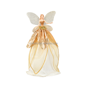 Adorno Navideño de Ángel Dorado Femenino, Colgante de Resina con Mariposa y Flor para Decoración de Ventanas - Product Image 6