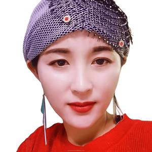 Pañuelo para la Cabeza de Mujer Musulmana, Marca YASEEN, Estilo Corto de Color Sólido con Lazo Cruzado Frontal, Acrílico, Transpirable - Product Image 2