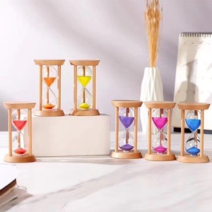 Ensemble de mini sabliers en bois originaux et colorés avec logo personnalisé, 1, 3, 5 minutes, vente en gros d'usine, cadeau promotionnel décoratif - Product Image 2