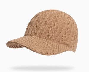 Gorra de béisbol tejida para mujer para otoño e invierno, gorra de pico de pato cálida y a la moda, gorra de béisbol de color liso. - Product Image 2