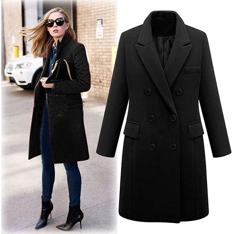 Cappotto in lana nero taglie forti
